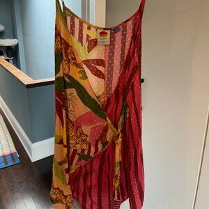 Farm Rio x Anthropologie Wrap Dress – Vibrant Boho Print, Flowy Fit